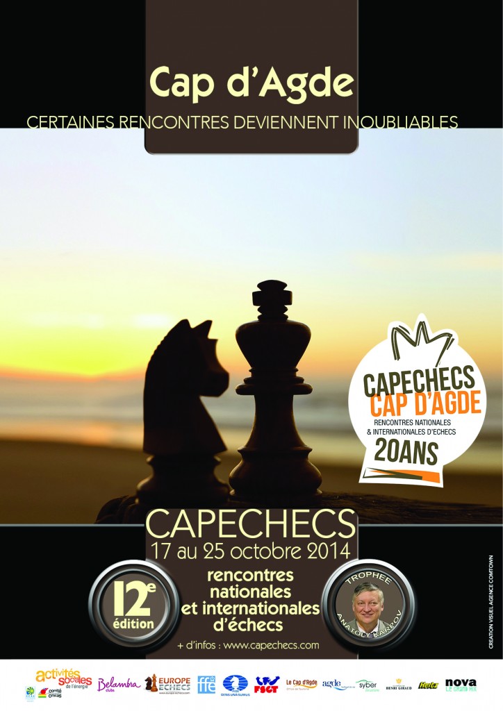 20e rencontres internationales d'Échecs au Cap d'Agde du 18 au 25 octobre 2014.